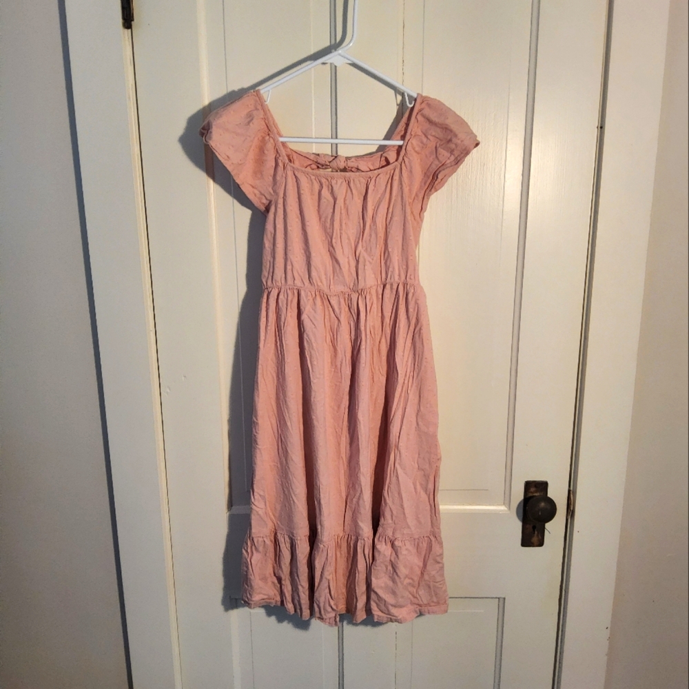 Old Navy girls summer dress structured polka dots